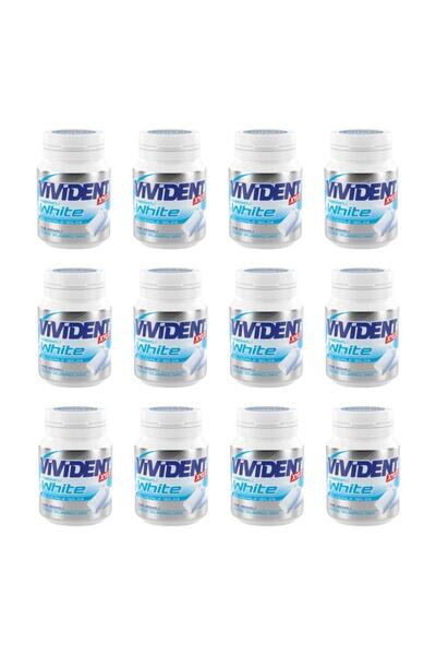 Vivident XYLIT White Karbonatlı Nane Aromalı Şekersiz Tatlandırıcılı Draje Sakız 63 g X 12 Adet