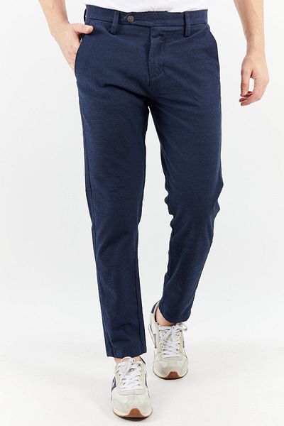 Sorbino Men Regular Fit Textured Chino Pants, Navy Blue