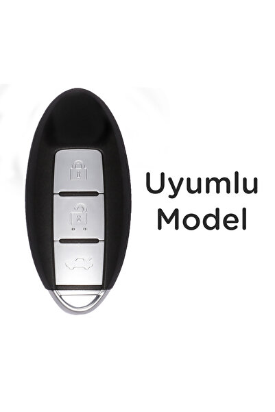 Luxe Aksesuarr Husa de protectie pentru chei din silicon Nissan Smart cu 3 butoane Culoare alba