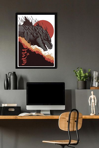 Saturn Pictură înrămată Godzilla - Pictură poster film