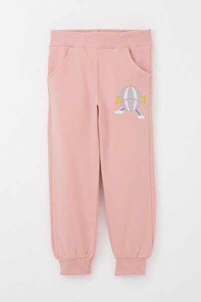 Breeze 1.5-5 Years Old Girl's Tracksuit Set - with Flying Balloons, Teddy Bear Embroidery, Dried Rose