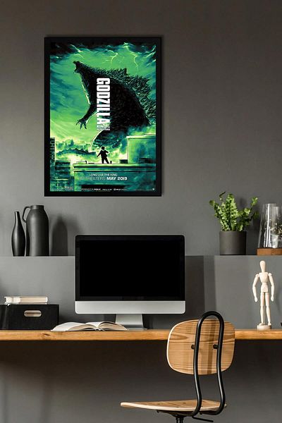 Saturn Godzilla King of the Monsters Framed Painting - Movie Poster Painting