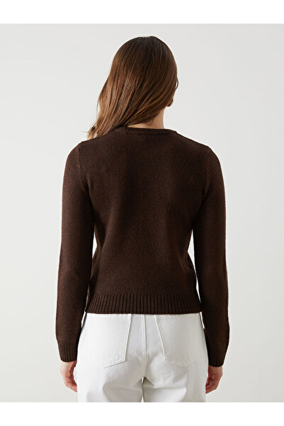 LC Waikiki Brown Crew Neck Women's Knitwear Sweater