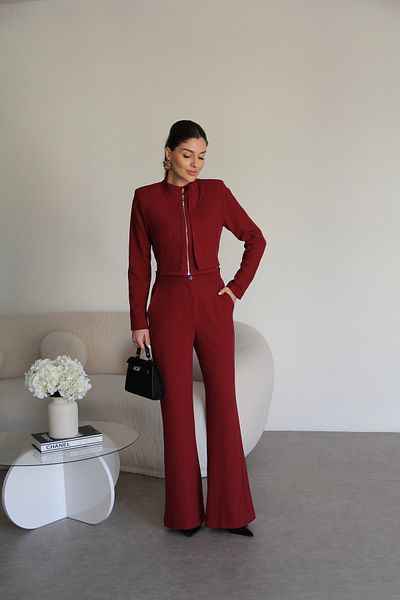 Julidress Padded Zippered Crop Jacket and Pants Bottom Top Premium Suit
