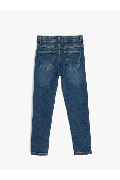 Koton Pantaloni de jeans albaștri pentru băiat cu detaliu de buzunar 5SKB40011TD