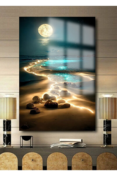 TAULART TABLA DE STICLA DE LUX DETALIATA CU PEISAJ MARIN, TABLA DE STICLA DE ...