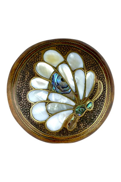 Tugra Gift Shop El Yapımı Sedefli Çanta Aynası- Kelebek Desenli Telkari İşlem...