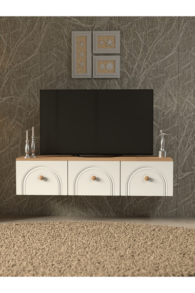 Platinreyon Bohem 135 Cm 3 Kapaklı Şık Mdf Kapaklı Duvar Tv Ünitesi