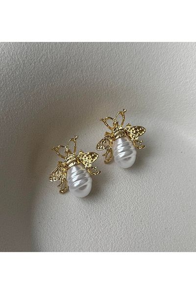 mos&more Bee Model Pearl Women's Earrings