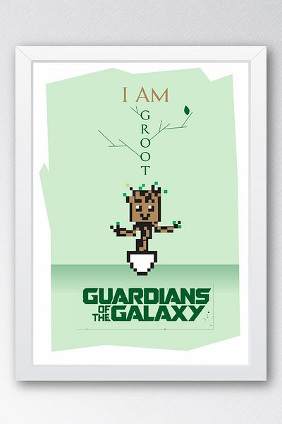 Saturn Pictură înrămată Guardians of the Galaxy Groot - Pictură poster de film Guardians of the Galaxy