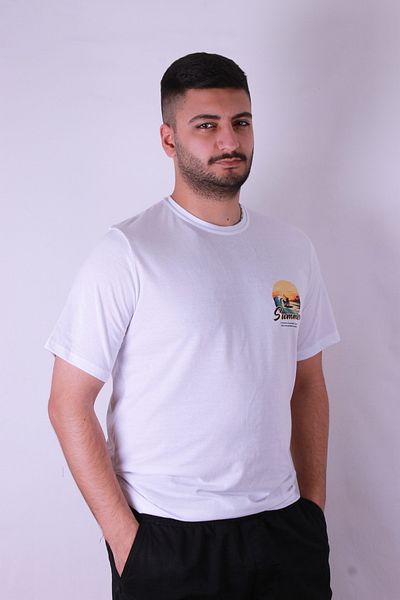 trender Summer Surf Print White Men's T-Shirt