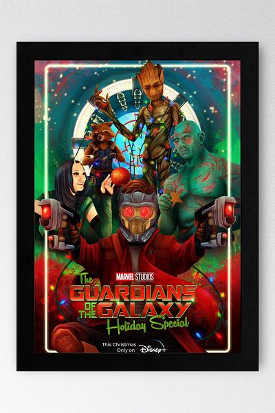 Saturn Guardians of the Galaxy Framed Painting - Guardians of the Galaxy Movie Poster Painting
