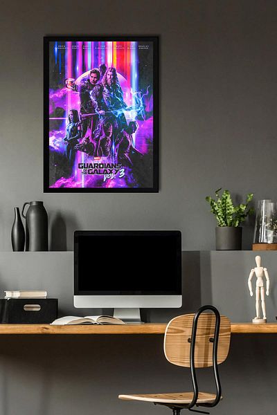 Saturn Guardians of the Galaxy Framed Painting - Guardians of the Galaxy Movie Poster Painting