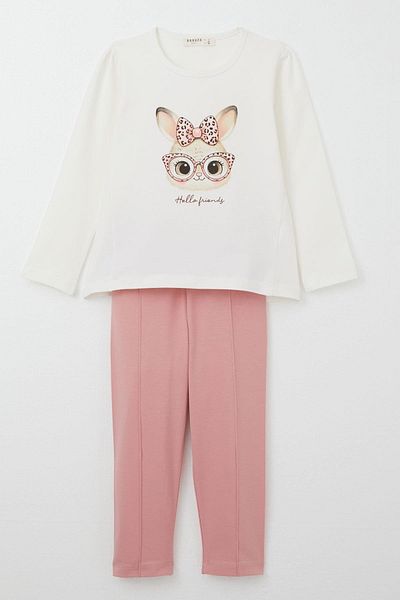 Breeze 2-6 Years Old Girl's Tights and Cute Glasses Rabbit - Ecru