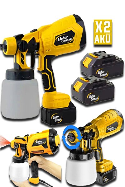 Lieber German Teknoloji 21 V 3 Ah Yüksek Basınçlı 2x Akülü Sprey Boya Cila Ma...