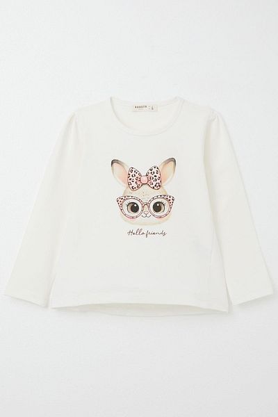Breeze 2-6 Years Old Girl's Tights and Cute Glasses Rabbit - Ecru