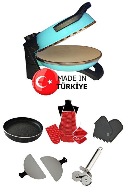 gözdehome Açık Mavi - Erato Taşfırınım Pizza Makinesi, Lahmacun Makinesi Doğal Taş Fırın - Timer - 400 °c