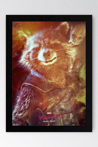 Saturn Pictură înrămateți cu rachetă Raccoon de The Guardians of the Galaxy - Pictură poster de film The Guardians of the Galaxy