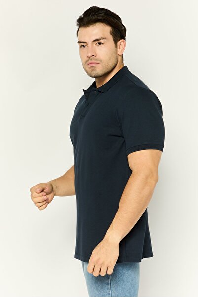 Riders by Lee Men Regular Fit Solid Short Sleeve Polo Shirt, Navy