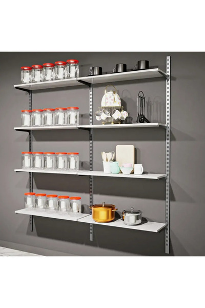 AYYILDIZ RAF 4 Katlı Duvara Monte Dekoratif Raf Sistemi & 180x200 Cm
