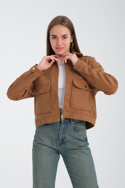Store Women's Black Stamp Jacket - Zipper Detail, Daily Use