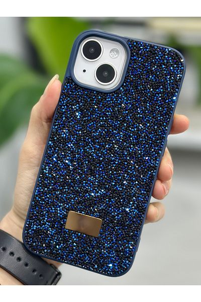 Go Aksesuar حافظة سيليكون متوهجة وماسية لامعة متوافقة مع هاتف Iphone 13 - 14 و15