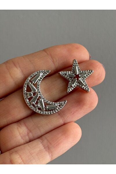 MioArt Kadın Ay Yıldız Model Farklı Şık Türkiye Küpe