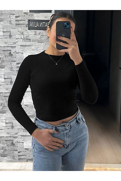 Mythologie Γυναικείο σώμα μπλούζας Basic Solid Camisole - Μαύρο μακρυμάνικο λαιμόκοψη
