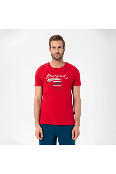 ROUTEFIELD Ανδρικό κόκκινο μπλουζάκι Trophy ΑΝΔΡΙΚΟ T-SHIRT RFTROPHY22