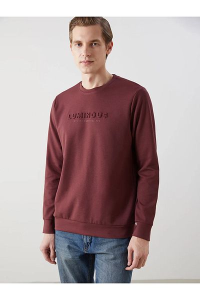 LC Waikiki LCWAIKIKI Класически мъжки суичър с щампа с кръгла яка и дълъг ръкав