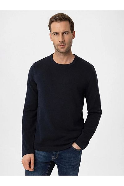 LC Waikiki Lcwaikiki Classic Navy Blue Crew Neck Long Sleeve Men's Knitwear Sweater