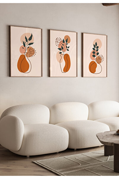 AR AJANS KANVAS TABLO Μινιμαλιστική Τέχνη Βάζων με Αφηρημένη Εμφάνιση Πλαισίο...