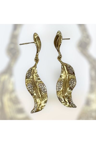 Store Steel leaf earrings