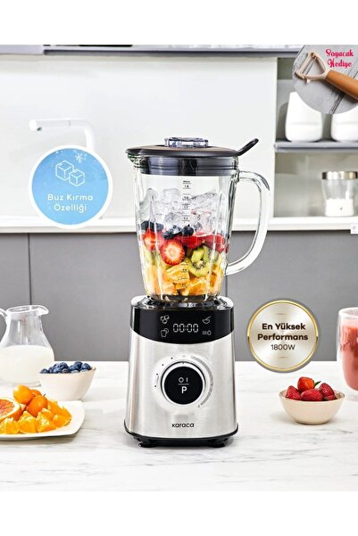 Karaca İnox Gövde Smothiler, Milkshakeler Buz Kırıcı 1.8lt Cam Hazne Dijital ...