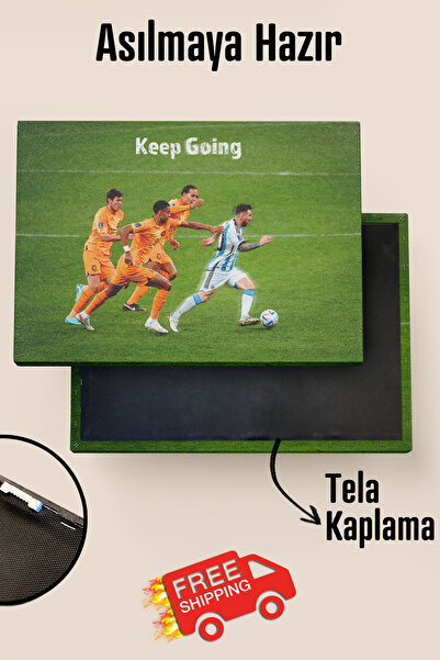 İyisi Messi Keep Going Kanvas Tablo Motivasyon Duvar Tablosu Canvas Tablo Spo...