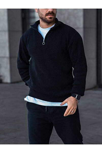 SR 3 Pcs Half Zip Knitwear Thessaloniki Sweater Black, Smoked, Tile and 100ml Classic Velleno Set
