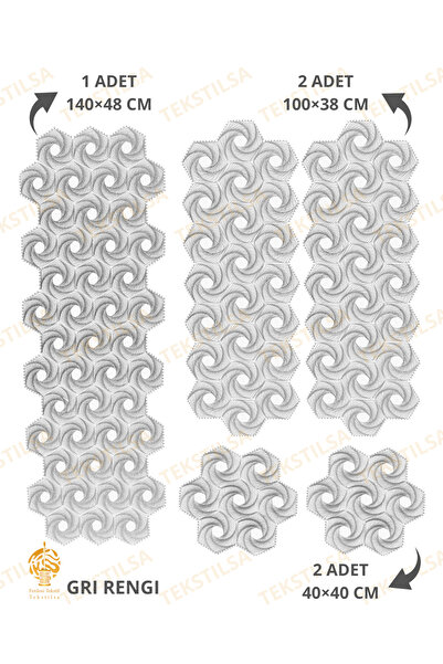 Tekstilsa عداء جديد فاخر - غرفة المعيشة، الغرفة، طاولة القهوة، طقم مفرش المائ...