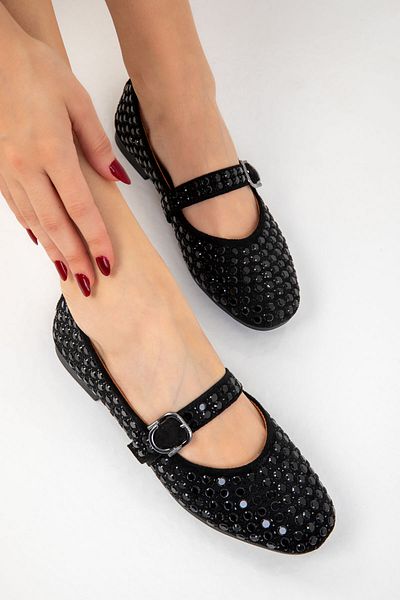 SOHO Schwarz Wildleder-Schwarz Damen Babet 20198