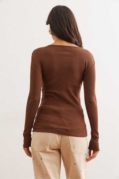 Olalook Keserűbarna fodros női camisole blúz - BLZ- 19001667