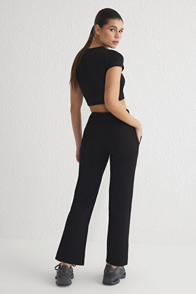 Trendyol Collection Scuba Fabric Black Sports Sweatpants with Pockets - Thmss25Ea00005