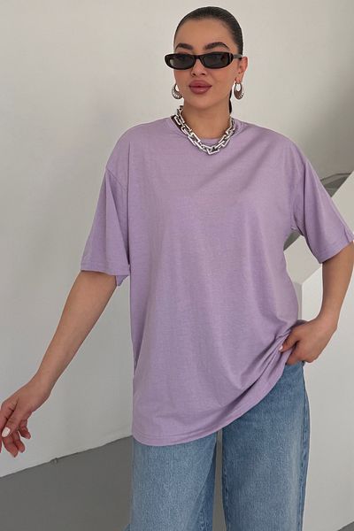 MODAGEN Μπλουζάκι Unisex Lilac Crew Neck μονόχρωμο