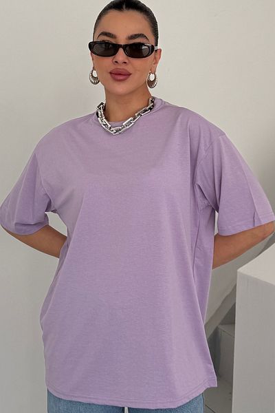 MODAGEN Μπλουζάκι Unisex Lilac Crew Neck μονόχρωμο