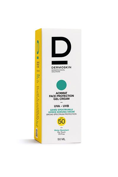 Dermoskin جل واقي من الشمس لحماية الوجه من AcnMat بعامل حماية من الشمس 50+ |   حب الشباب ومكافحة حب الشباب |   حامي UVA&UVB |   50 مل