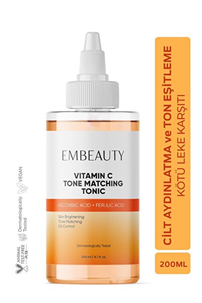 Embeauty Ton Eşitleyici C Vitamini Aydınlatıcı Ferulic Acid Tonik 200 ml