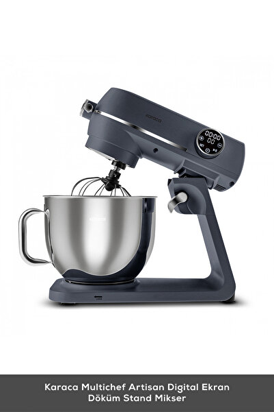 Karaca Multichef Artisan Digital Ekran 7 Litre Döküm Stand Mikser Brushed Gun Grey 1800W