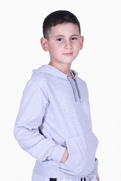 FYK KİDS Hooded Plain Kangaroo Sweatshirt - Pocketed