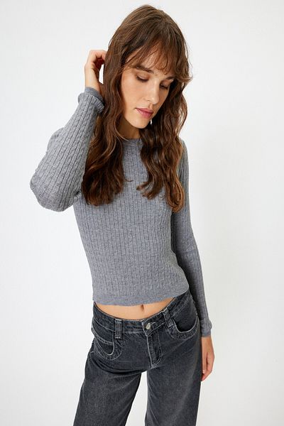 Koton Melange Gray Women's Sweater - 5Wak90311Ht