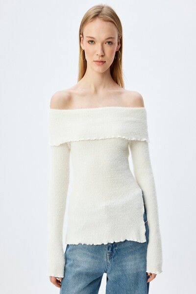 Koton Tricou Ecru pentru damă - 5WAL10710IK