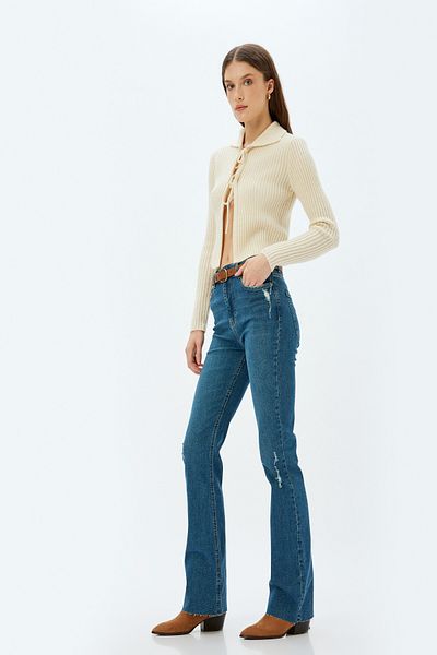 Koton Women's Dark Indigo Jeans - 5Wal40106Md