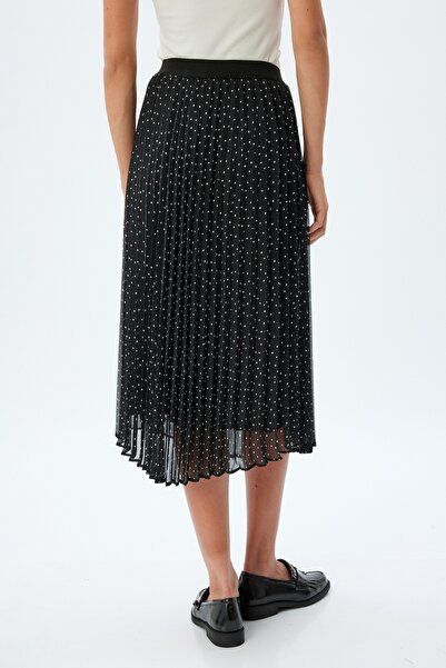 Koton Women's Black Patterned Skirt 5Wak70158Uw